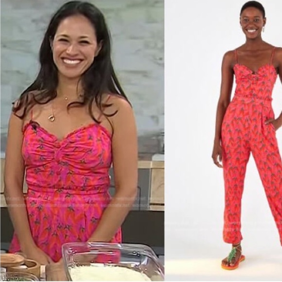 Farm Rio Red Pepper Jumpsuit, size L - Picture 3 of 9